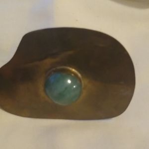 Brass buckle with Turquoise stone